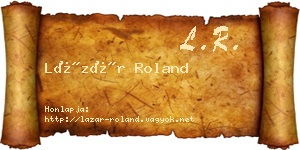 Lázár Roland névjegykártya